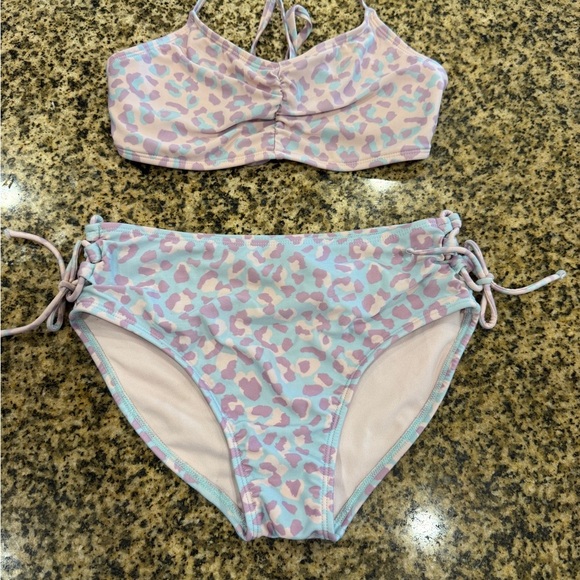 Art Class Girls Pastel Leopard Print Bikini Set Size Large 10/12‎ - Picture 1 of 4